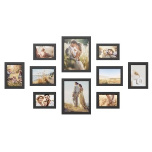 Songmics Bilderrahmen-Set Kavi Schwarz 10-teilig