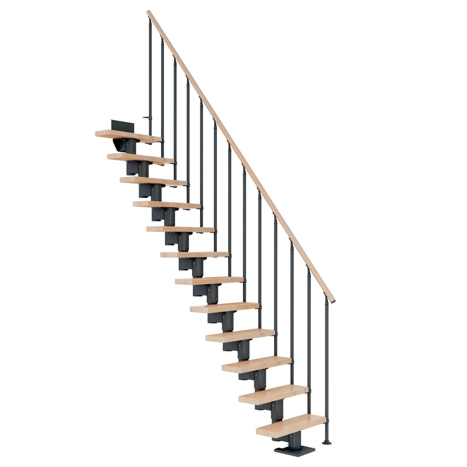 Dolle Mittelholmtreppe Dublin Buche Anthrazit GH bis 292 cm Gerade 75 cm FS günstig online kaufen