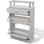 vidaXL Schuhschrank mit Schubfach und Oberem Glasregal Holz Weiß 241244_6