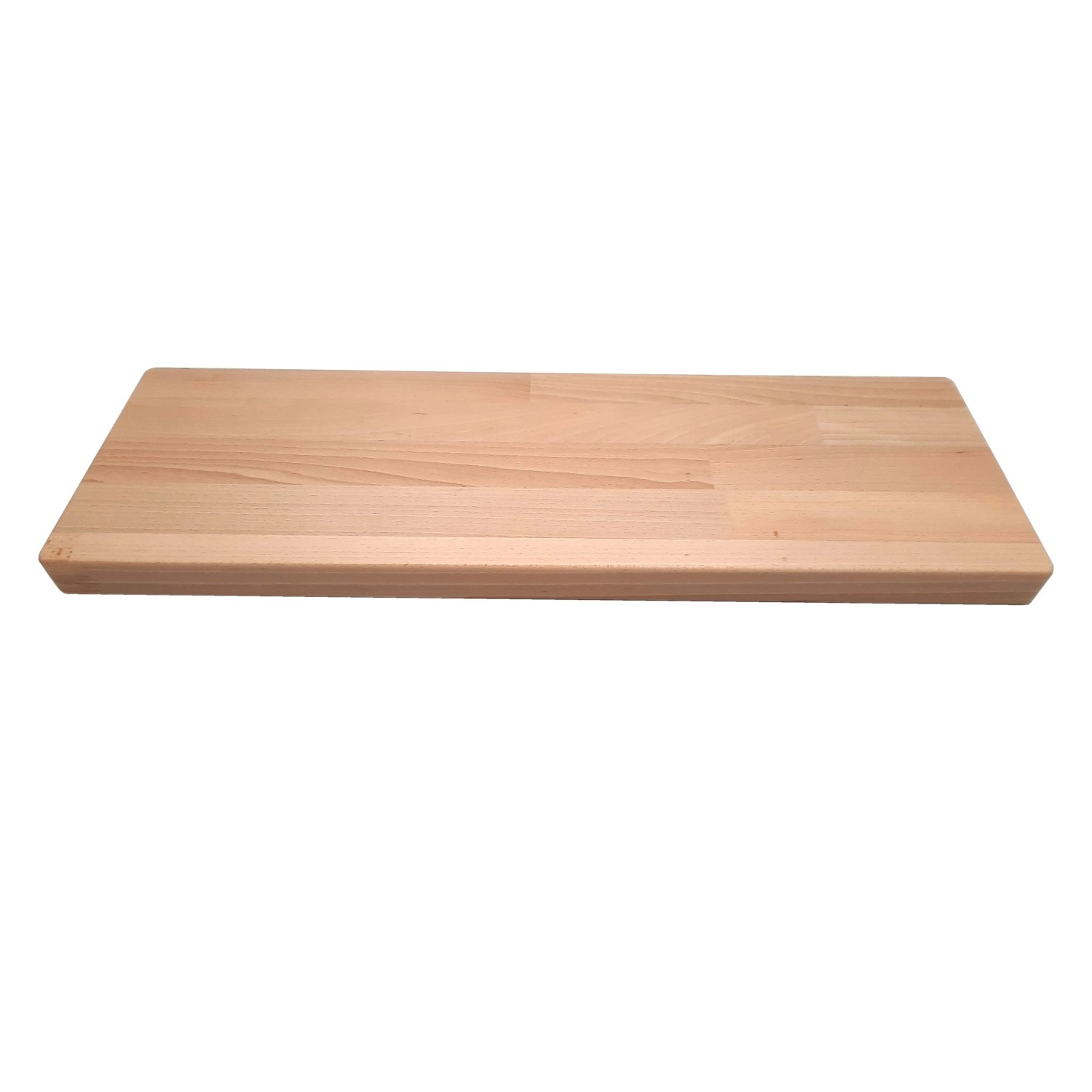Detailaufnahme einer einzelnen Stufe der Dolle Mittelholmtreppe Dublin aus Buchenholz.