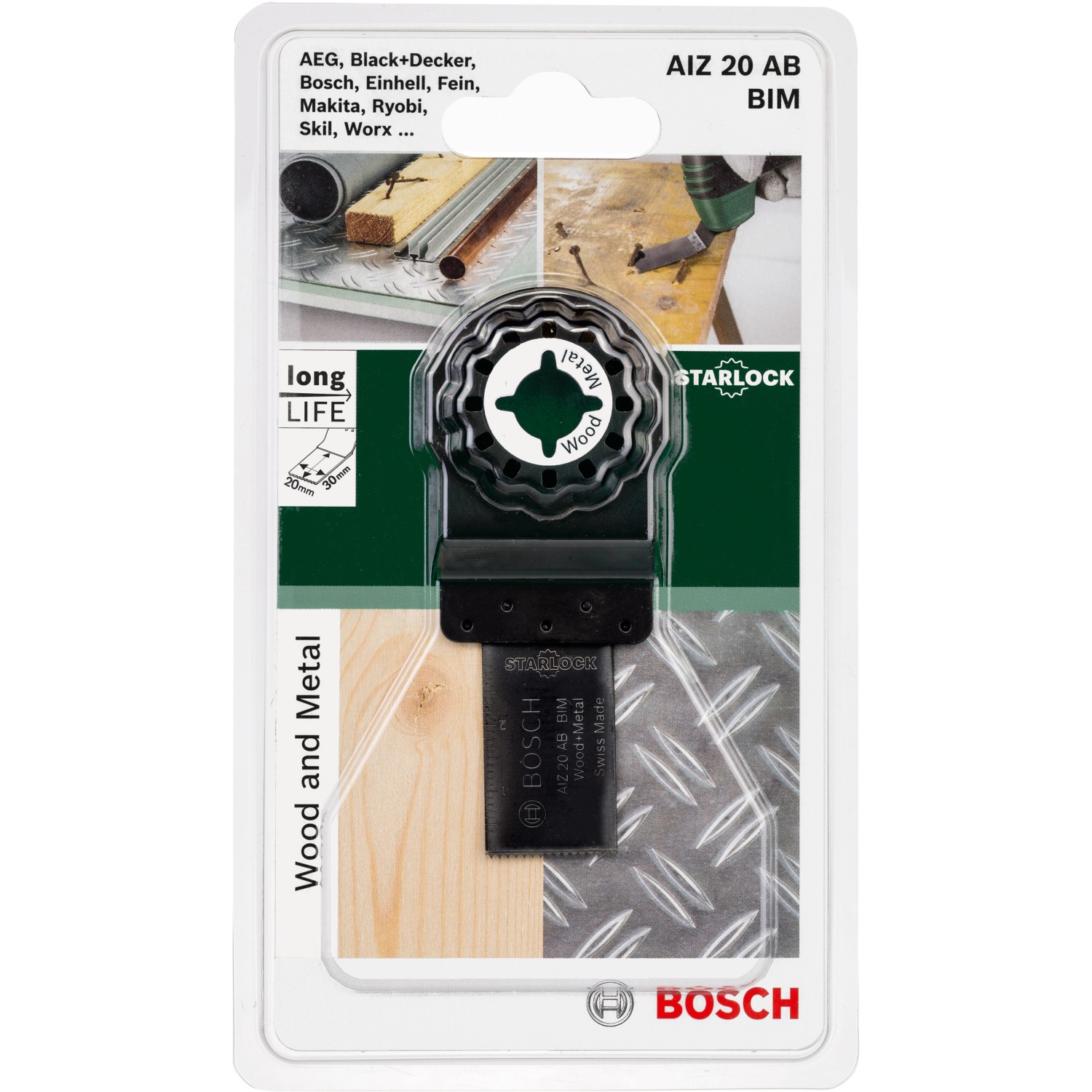 Bosch Starlock AIZ 20 AB Tauchsägeblatt für Holz und Metall im Blister
