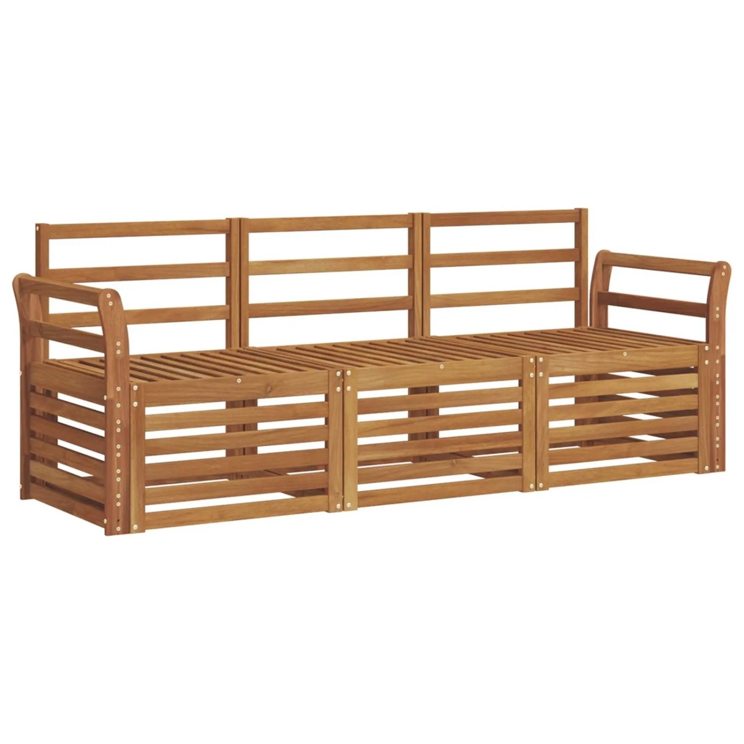 vidaXL Sofagarnituren 3 Tlg Natur Massivholz Akazie 3374289