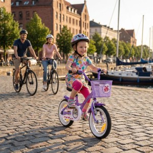 PROMETHEUS BIKES Kinderfahrrad 12 Zoll ab 3 Jahre mit Stützrädern und Rücktrittbremse Violett