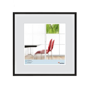 Schwarzer Kunststoff Bilderrahmen 40x40 cm, Galeria von walther design. Deko für Wohnaccessoires.