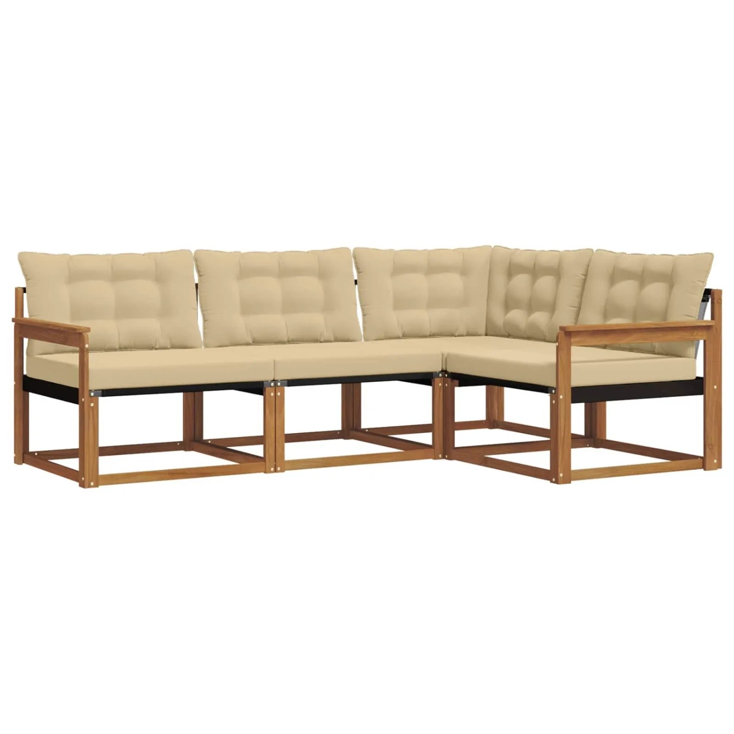 vidaXL Sofa Set mit Kissen 4 Tlg Natur und Beige 3369404