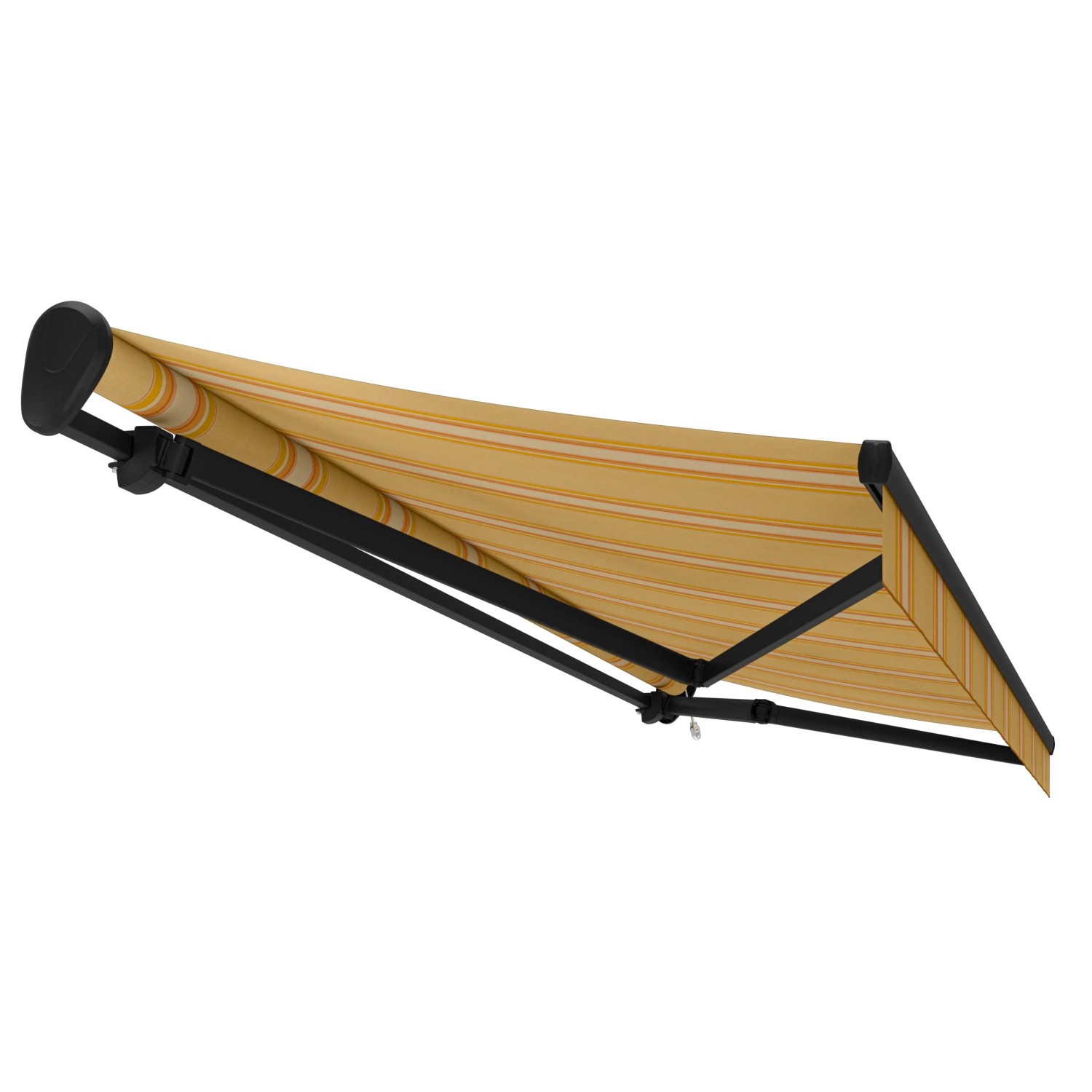 Gelenkarmmarkise Ebro Anthrazit 3,5 x 2,5 m Gestreift Gelb-Orange