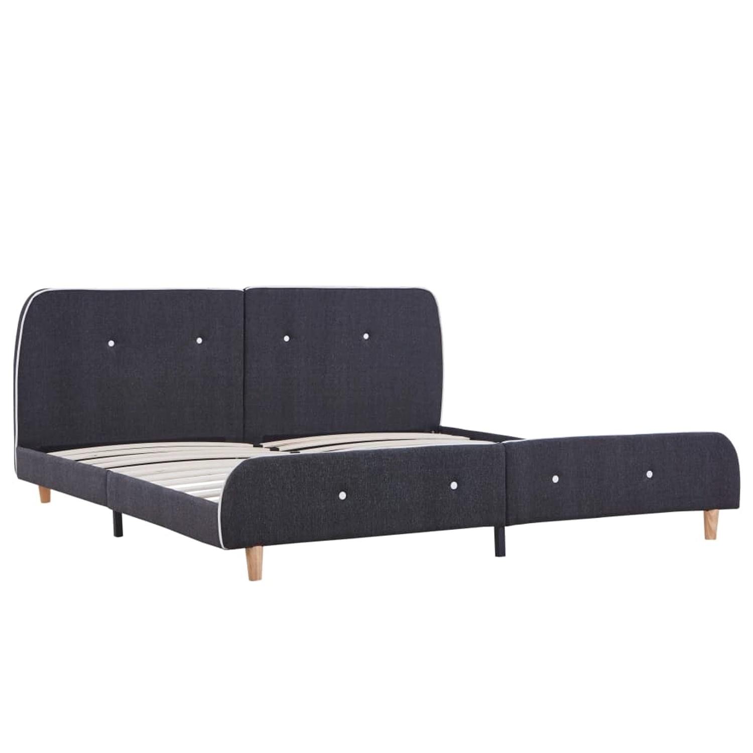 Bettgestell Dunkelgrau Stoff 160 × 200 Cm günstig online kaufen