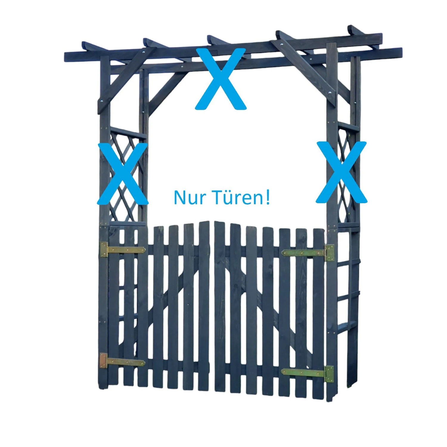 Promadino Türen f. die Pergola Ben 100 cm x 30 cm x 129 cm Anthrazit FSC®