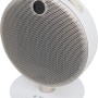 Weißer PTC-Heizlüfter (2200 W) mit Tragegriff und runder Form für elektrische Heizgeräte.