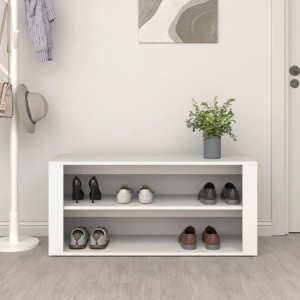 vidaXL Schuhregal Weiß 100x35x45 cm Holzwerkstoff 816904