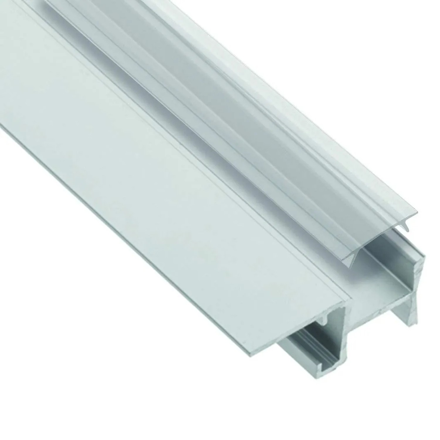 SOTECH LED Profil 49 für Glasplatten 8 Bis 12 mm Stärke 2 m mit Klarer Abdeckung für Drei LED Streifen