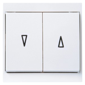 Kopp Jalousieschalter Malta Arktisweiß, Schalter für Rollladensteuerung mit Pfeilsymbolen.