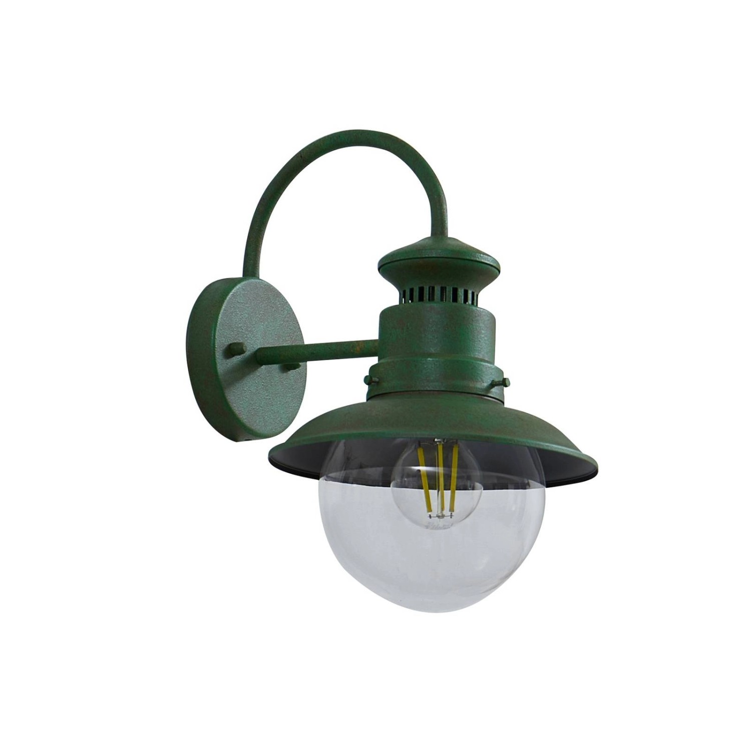 Lindby Wandleuchte Außen Laterne Celinor 10025909 Spritzwassergeschützt Landhaus Vintage Rustikal in Grün aus Metall 1-f...