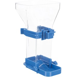 Trixie Futterspender Trichter, 150ml, transparent/blau, für Vogelkäfige.