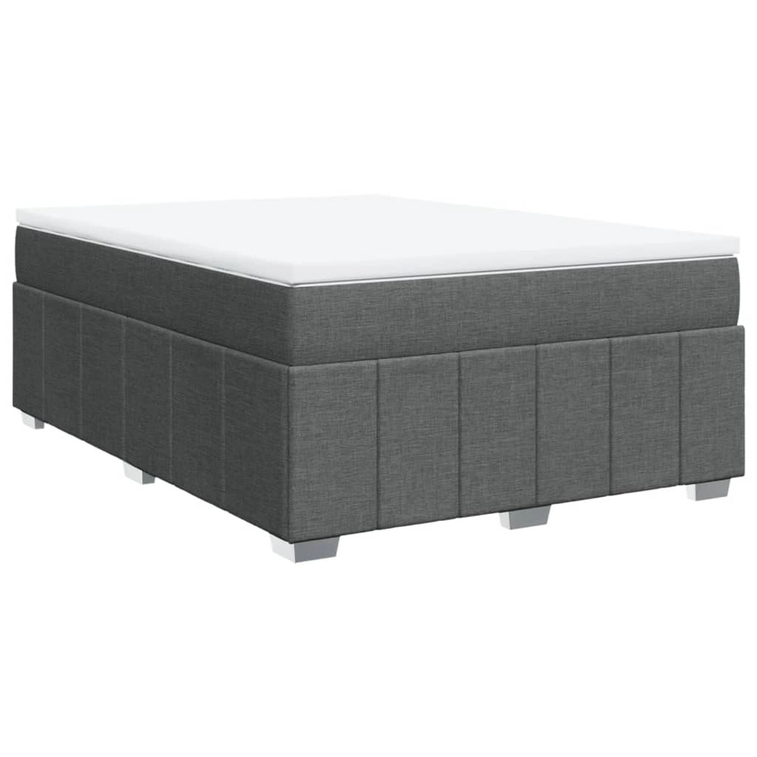 vidaXL Boxspringbett mit Matratze Dunkelgrau 140x200 cm Stoff 3285478 günstig online kaufen