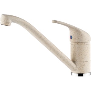 Pyramis Einhebelmischer Modo in Beige mit drehbarem Auslauf für die Küche.