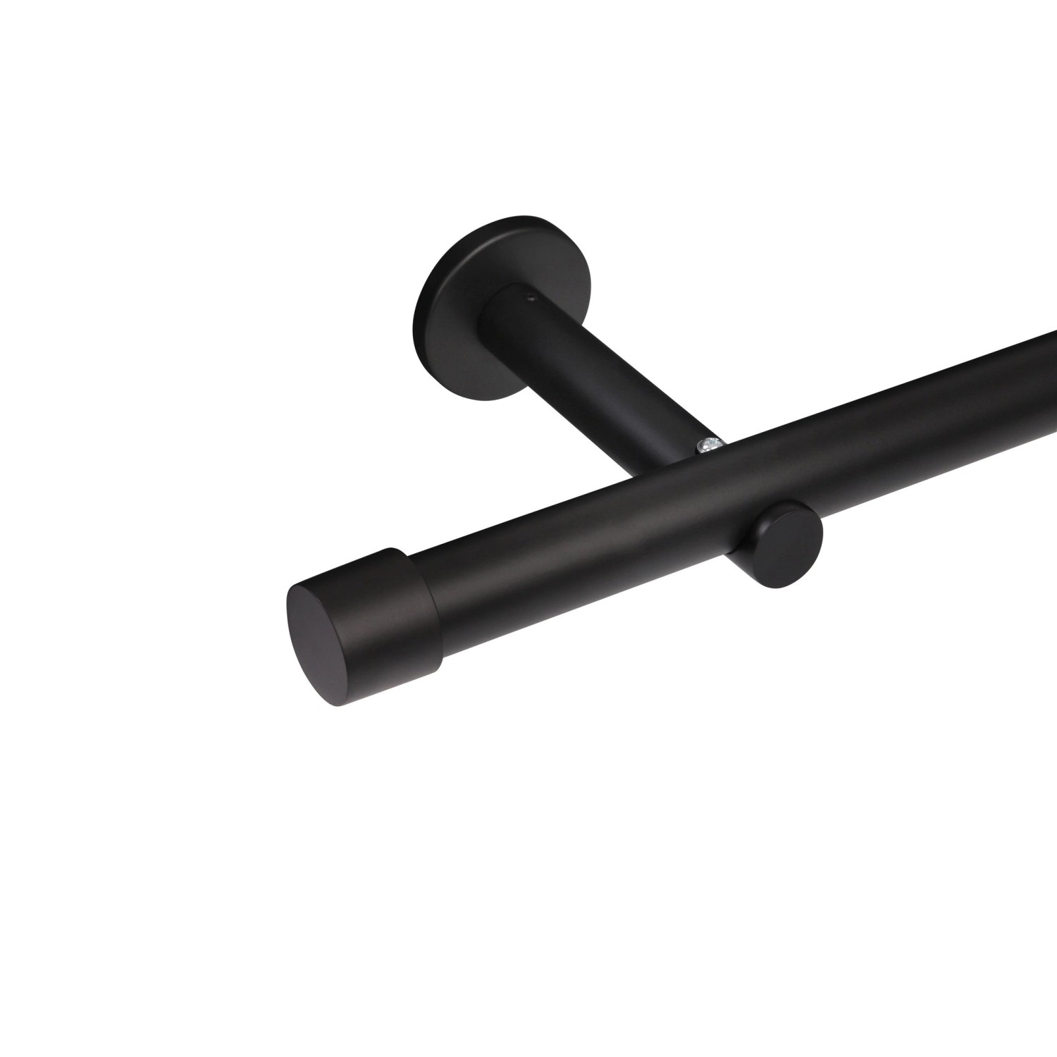 Deco-Raum Gardinenstange nach Maß 1-Lauf Kappe Ø 25mm Schwarz 340cm_9