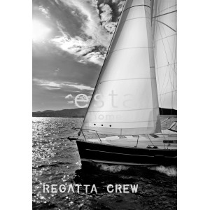 ESTAhome Fototapete: Segelboot in Schwarz-Weiß, maritime Wandgestaltung.