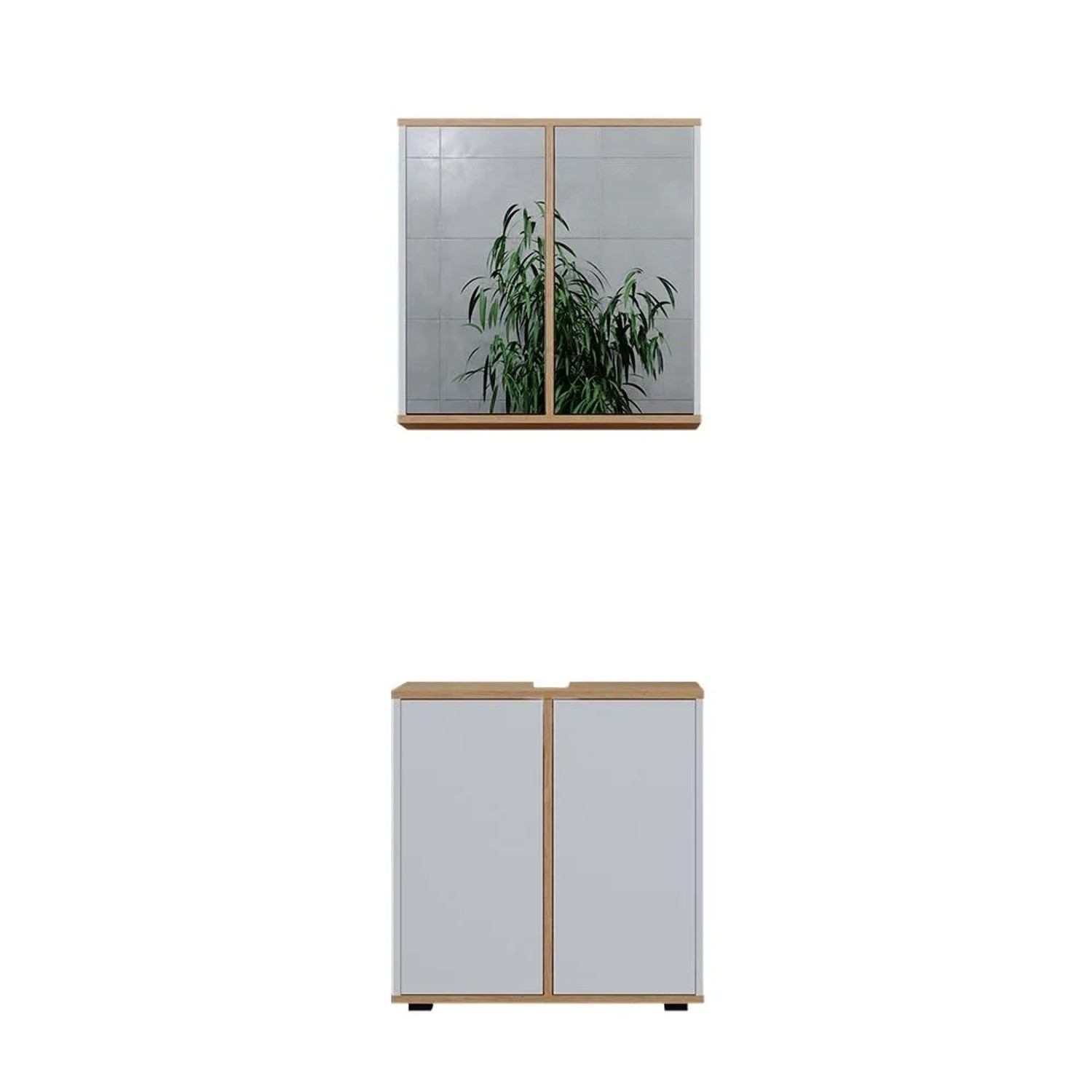 Vicco Badmöbel-Set Didi Weiß/Artisan-Eiche 60 x 62 2-teilig