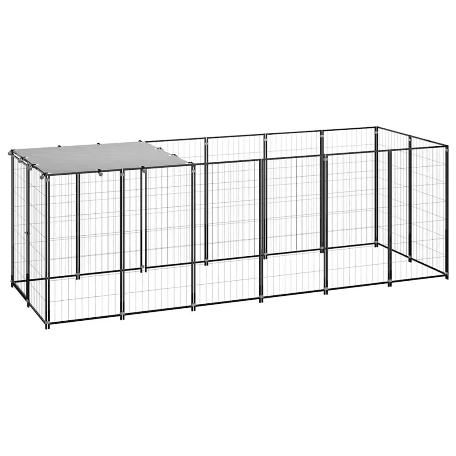 vidaXL Hundezwinger Schwarz 330x110x110 cm Stahl 150782
