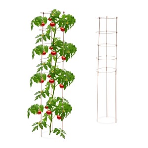 Relaxdays Rankhilfe Eisen Kunststoff Braun Höhenverstellbar 150 cm 2er Set