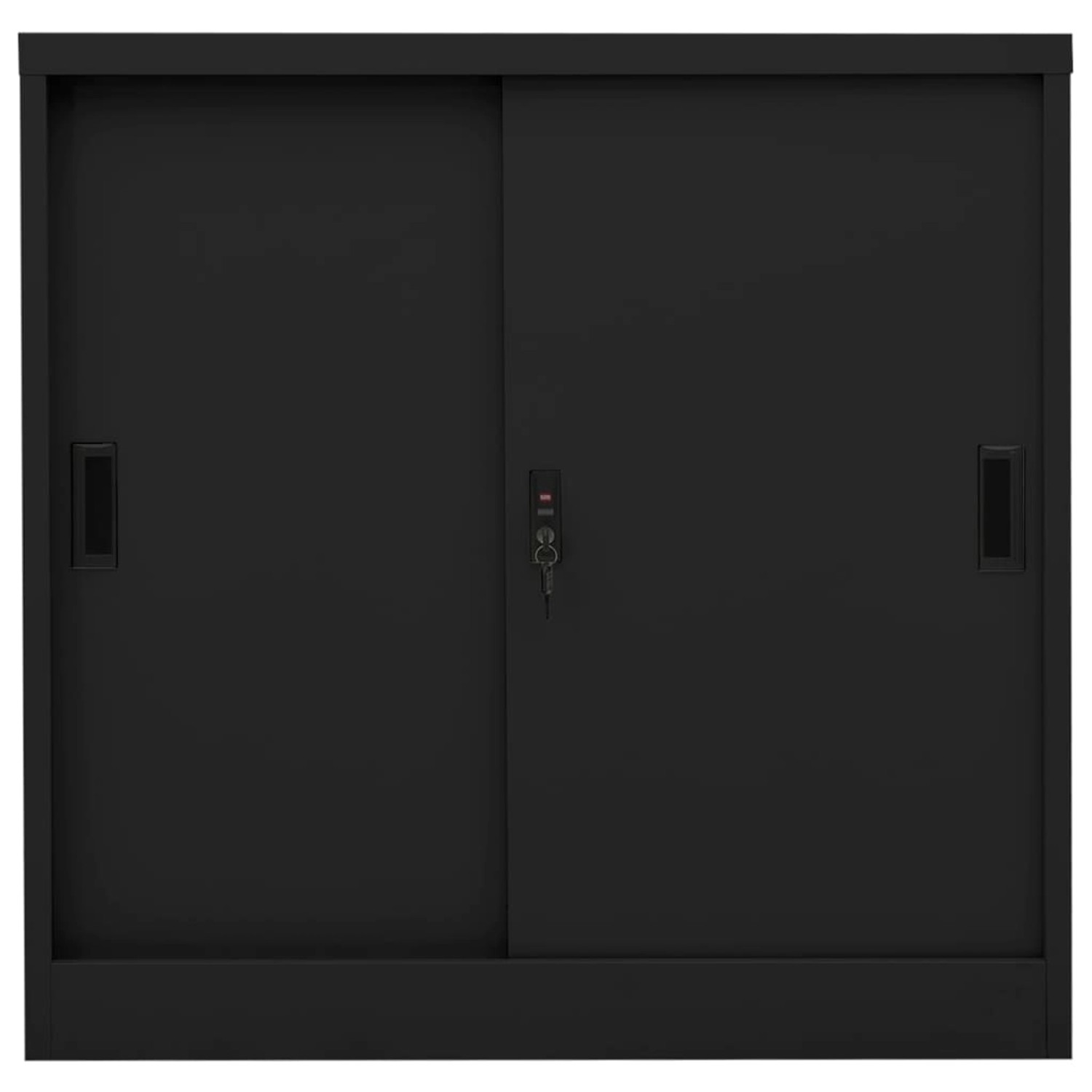 vidaXL Büroschrank mit Schiebetür Schwarz 90x40x90 cm Stahl günstig online kaufen