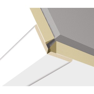 Faltleiste Edelweiß Pore, 22x22 mm, zur Abdeckung von Übergängen und Ecken.
