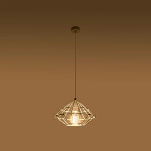 Weiße Sollux Lighting Hängeleuchte Umberto im Diamant-Design. Pendelleuchte aus Stahl für Wohnzimmer, Schlafzimmer oder Küche.