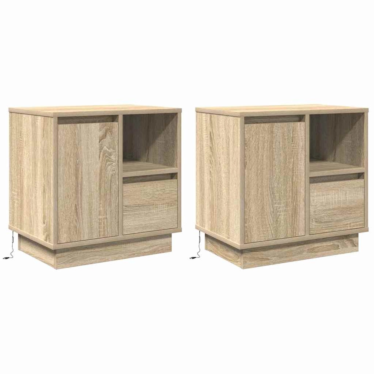 vidaXL Nachttisch 2 Stk Sonoma Eiche 50 x 34,5 x 50 cm Holzwerkstoff 869583 günstig online kaufen
