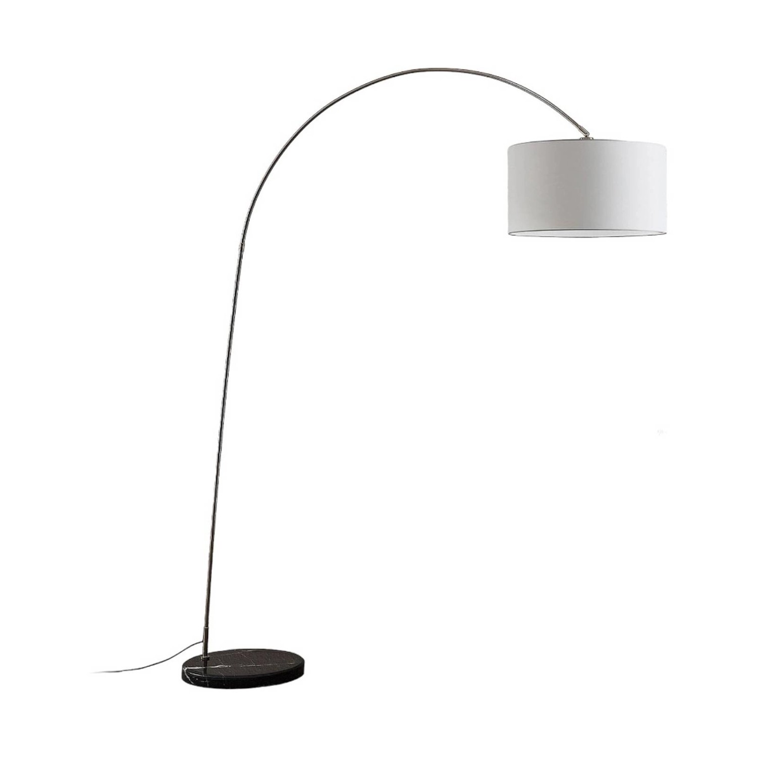 Lindby Stehlampe Bogenleuchte Belinda 9624578 Modern in Weiß aus Textil 1-flammig E27 Wohnzimmerleuchte