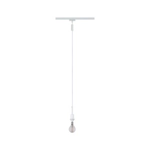 Weißes URail Pendel DecoSystems ohne Leuchtmittel, max. 20W E14 für Schienensysteme.