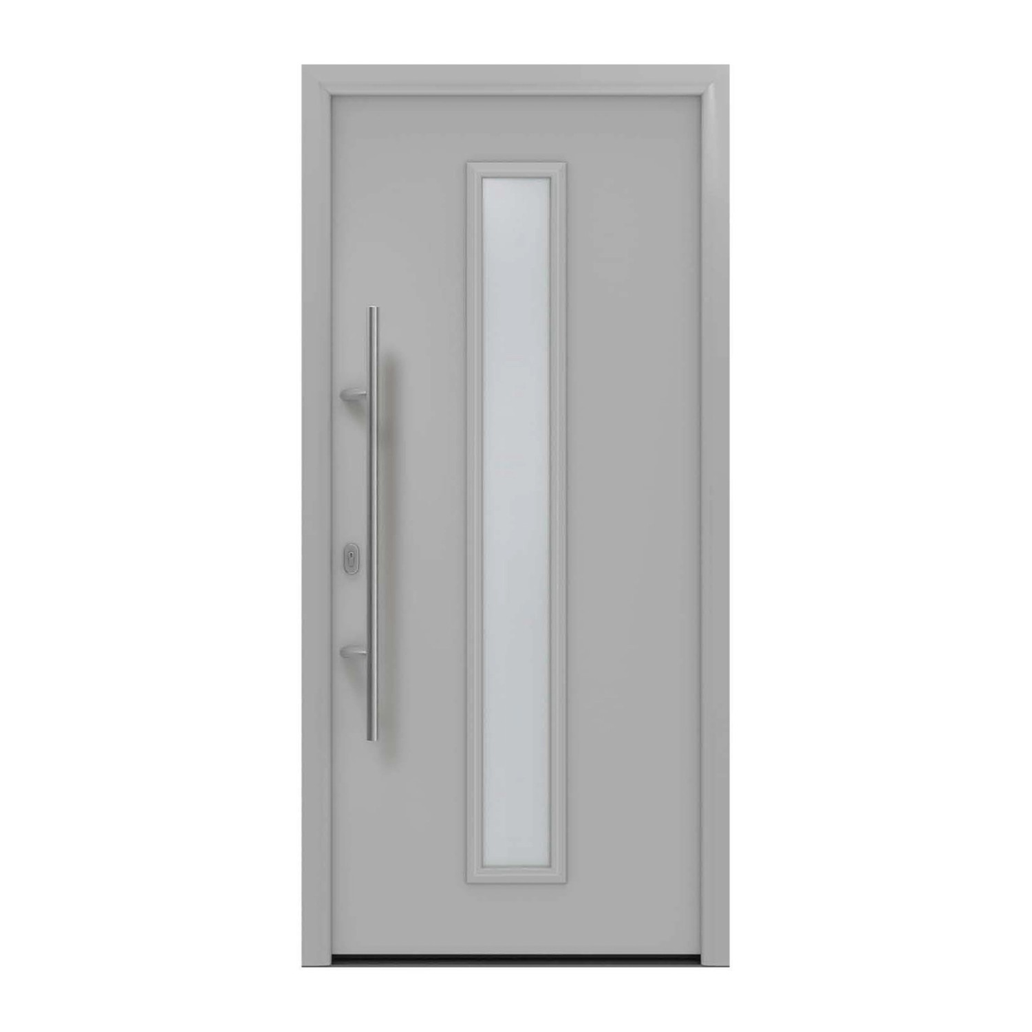 EcoStar Haustür Isopro IP 020S Weißaluminium 110 cm x 210 cm DIN L günstig online kaufen