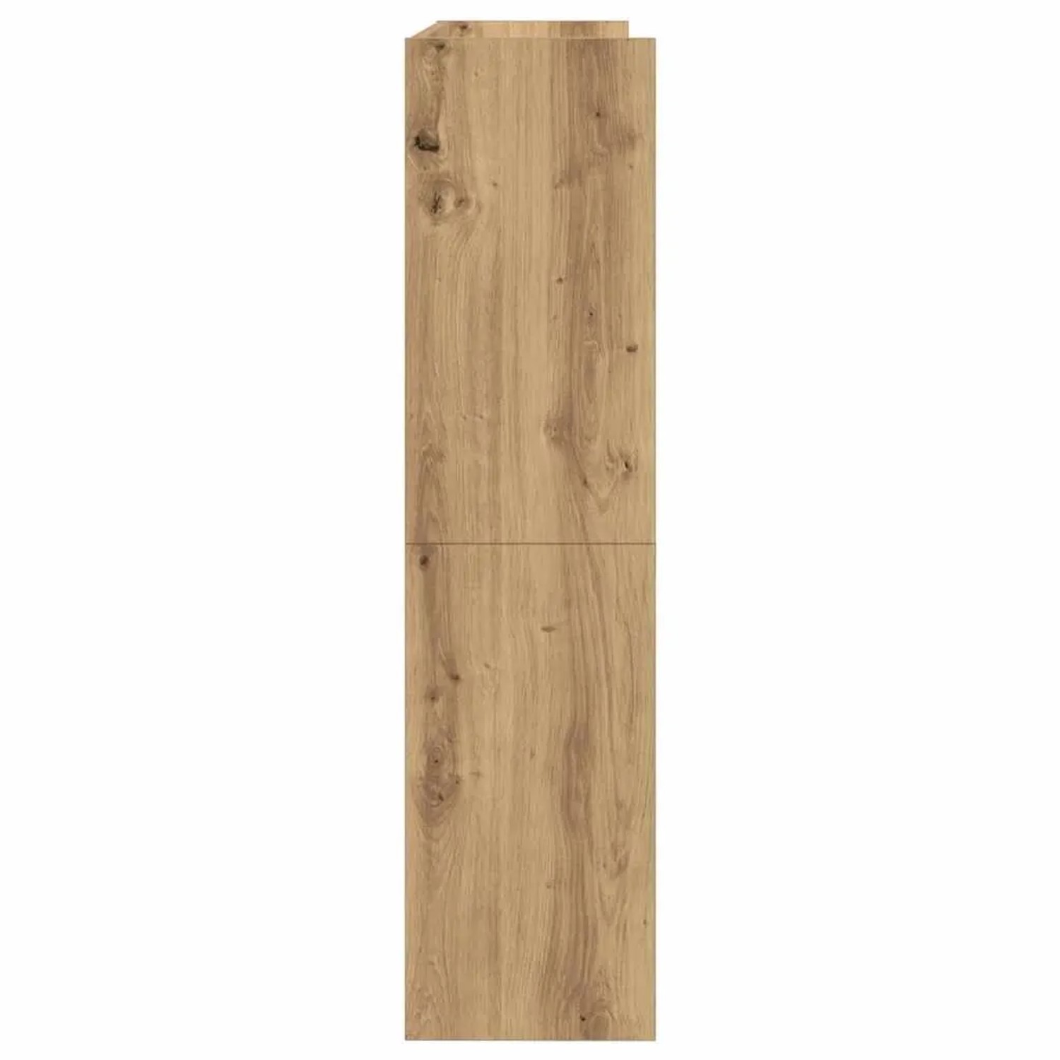 Seitenansicht des schmalen vidaXL Schuhregals Artisan-Eiche aus Holzwerkstoff mit Holzmaserung.