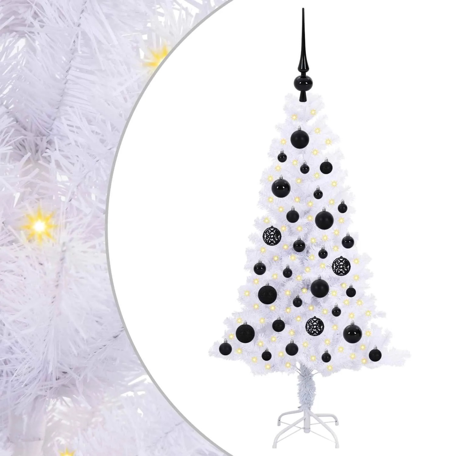 vidaXL Künstlicher Weihnachtsbaum Weiß 120 cm PVC und Stahl 3426640