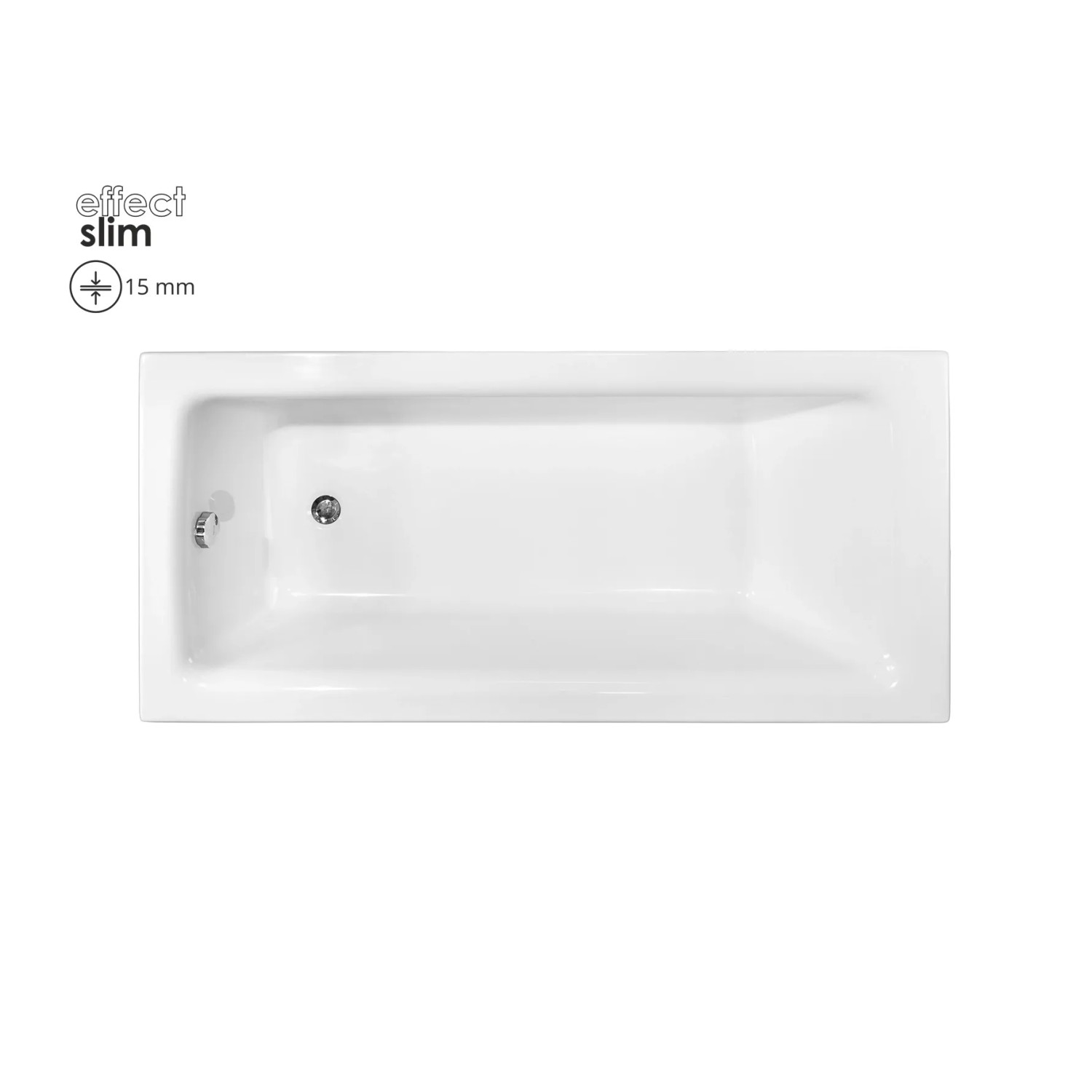 Bad Land Badewanne Rechteck TALIA SLIM 160x75 Mit Wannenträger Ablauf Füße