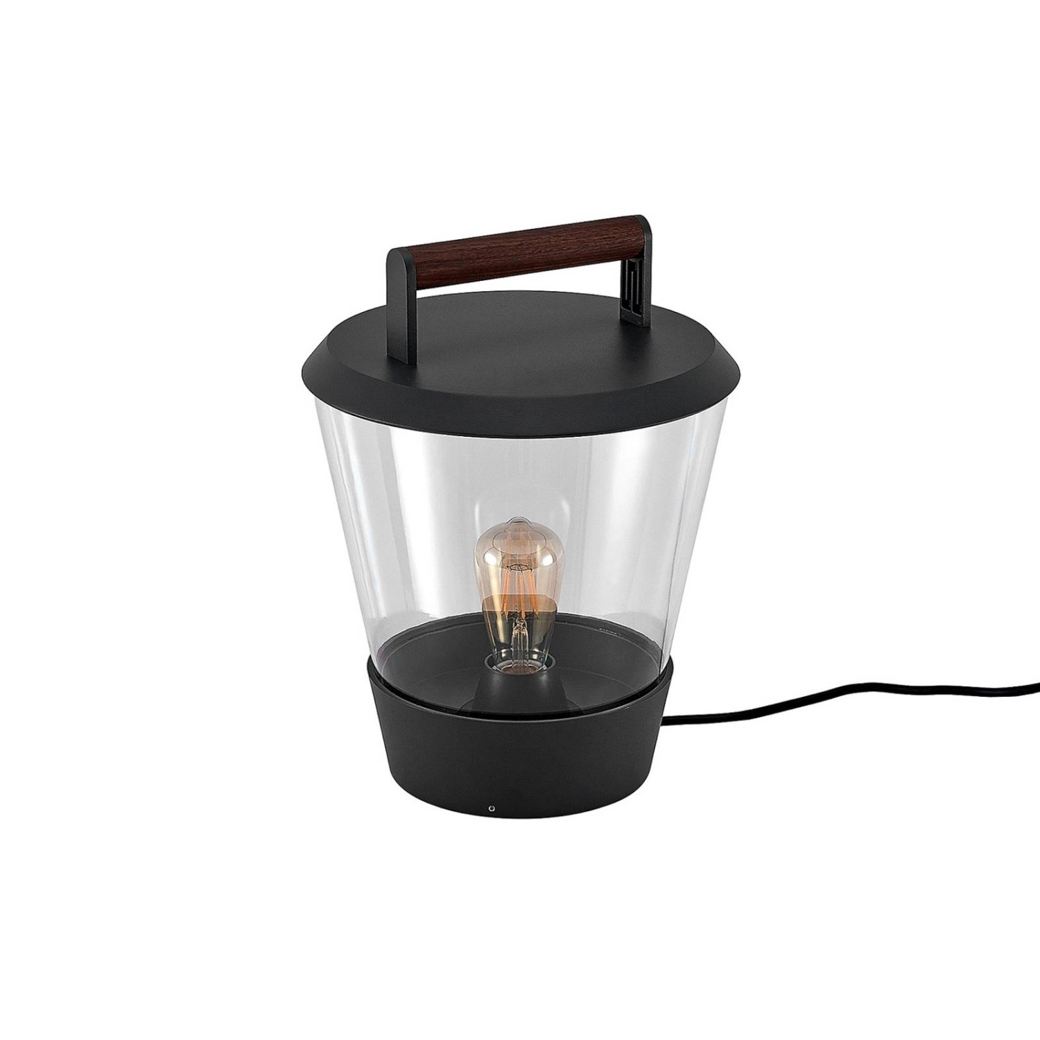 Lucande Larkyn 9617052 Spritzwassergeschützt Modern in Schwarz aus Aluminium 1-flammig E27