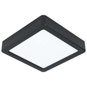 Quadratische LED Deckenleuchte Fueva 5 in Schwarz-Weiß, 16x16 cm, 12W.
