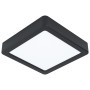 Quadratische LED Deckenleuchte Fueva 5 in Schwarz-Weiß, 16x16 cm, 12W.
