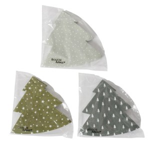 Boltze Servietten Grona, 12 Stück, 3-fach sortiert, Weihnachtsdekoration im Tannenbaum Design.