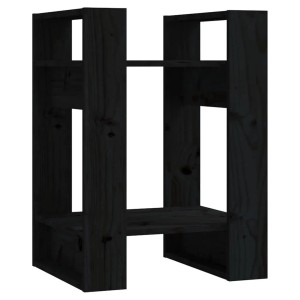 vidaXL Bücherregal/Raumteiler Schwarz 41x35x57 cm Massivholz Kiefer 813858