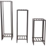 Garden Pleasure Pflanzständer-Set Teya, 3-teilig, aus schwarzem Stahl, für Pflanzenanzucht.
