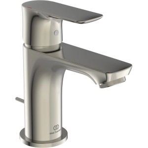 Ideal Standard Connect Air Waschtischarmatur Piccolo in Silver Storm. Moderne Badarmatur mit Zugknopf-Ablaufgarnitur.