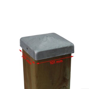 Verzinkte Holmwerk Pfostenkappe 101mm Pyramide auf Holzpfosten 10x10cm. Zubehör für Zaunbau.
