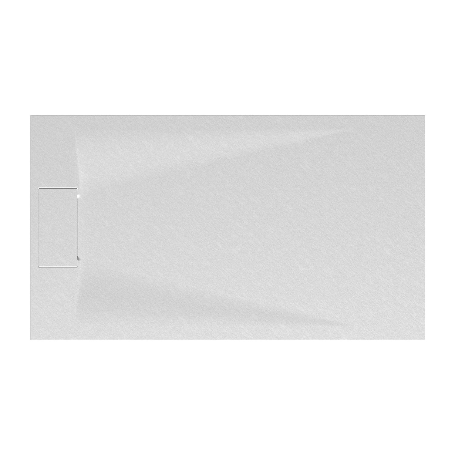 Rechteckige, extraflache Schulte Duschwanne ExpressPlus, 140x80 cm, in Weiß mit Ablaufabdeckung.
