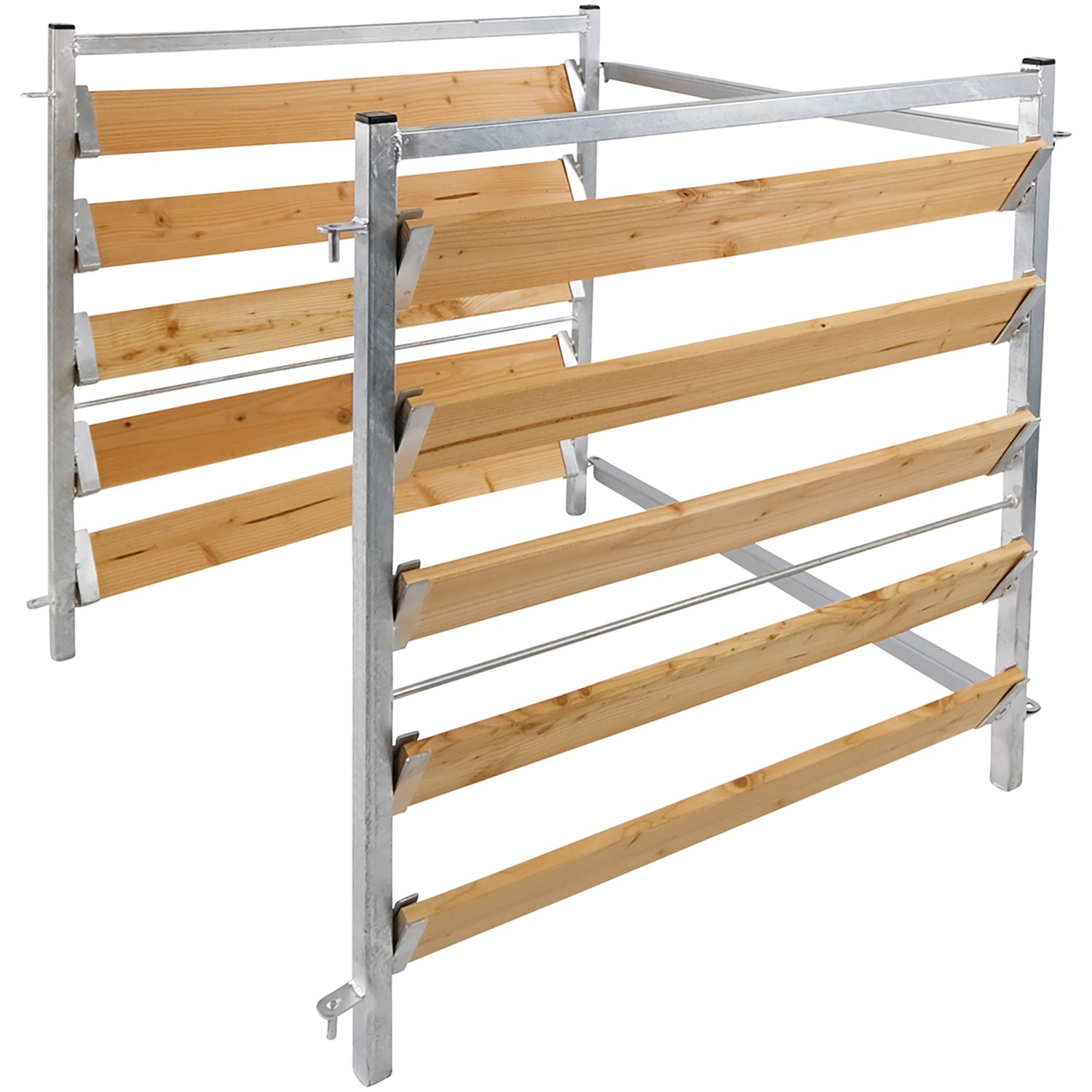 Bellissa Erweiterungsset für Komposter aus Holz und Metall. Lärchenholz-Dielen in Metallrahmen.