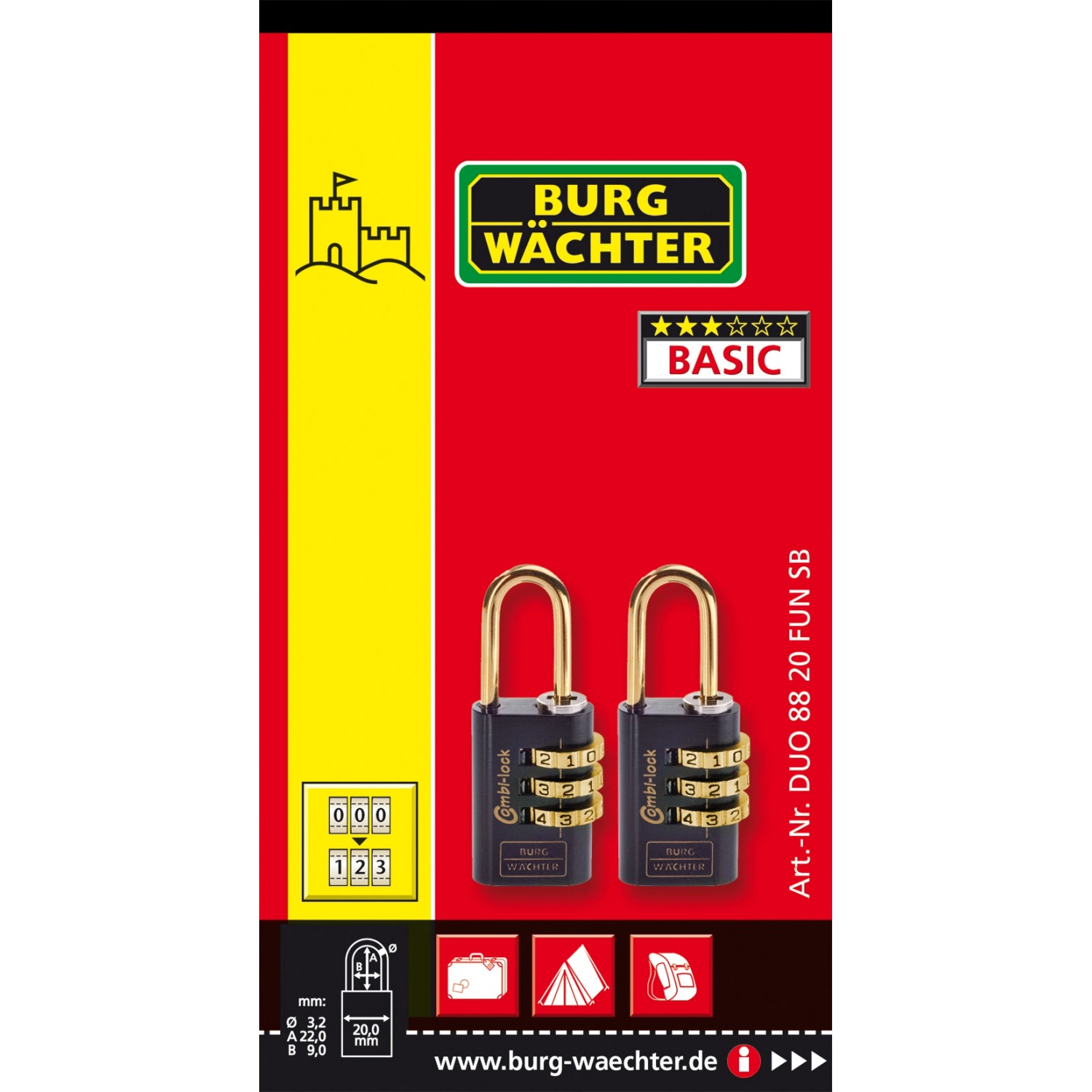 Burg Wächter Schloss-Set Duo Fun 88 20 günstig online kaufen