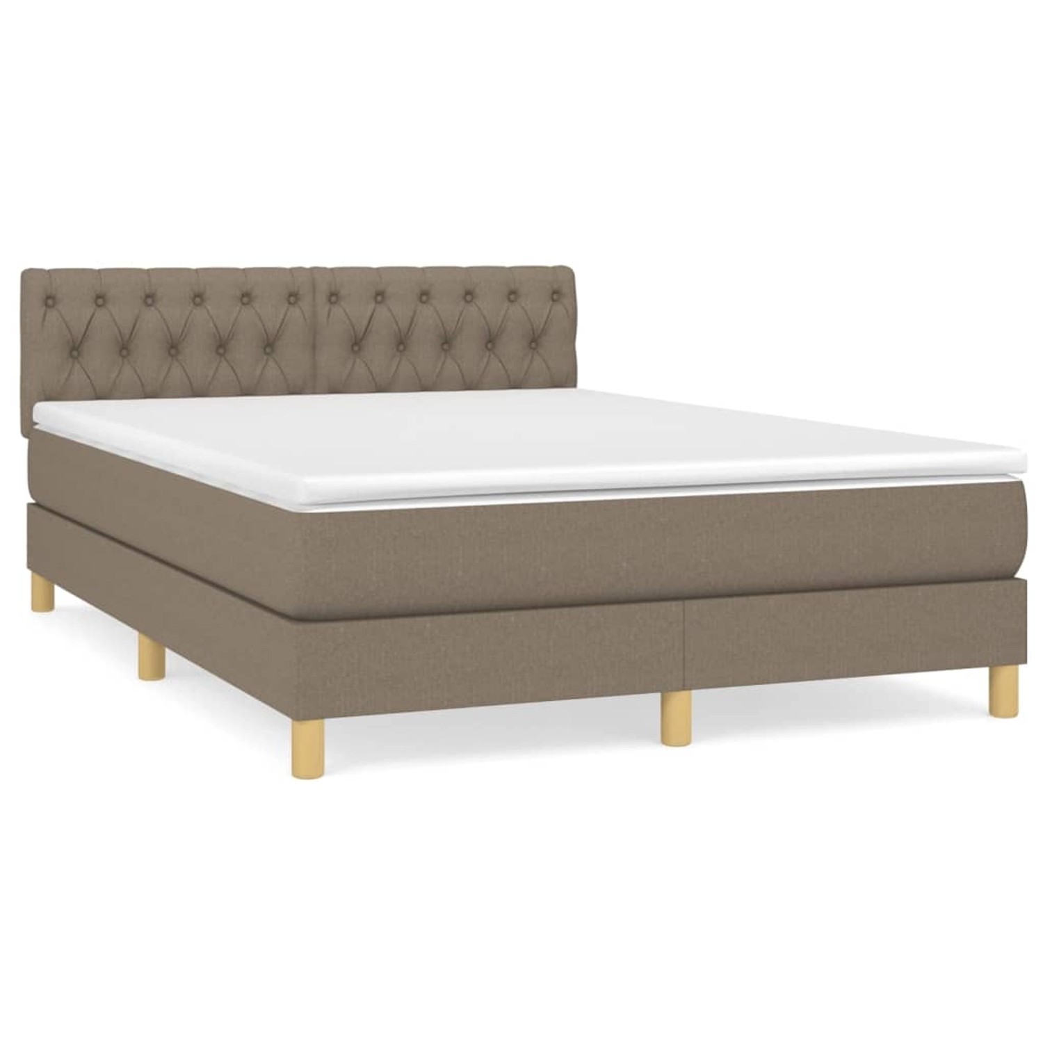 Vidaxl Boxspringbett Mit Matratze Taupe 140x200 Cm Stoff günstig online kaufen
