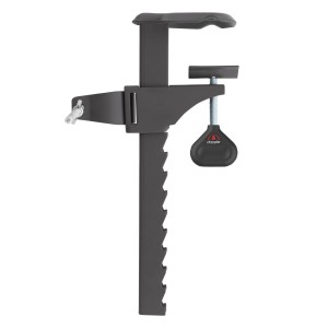 Doppler Balkonklammer in Anthrazit zur sicheren Schirmbefestigung am Balkongeländer.