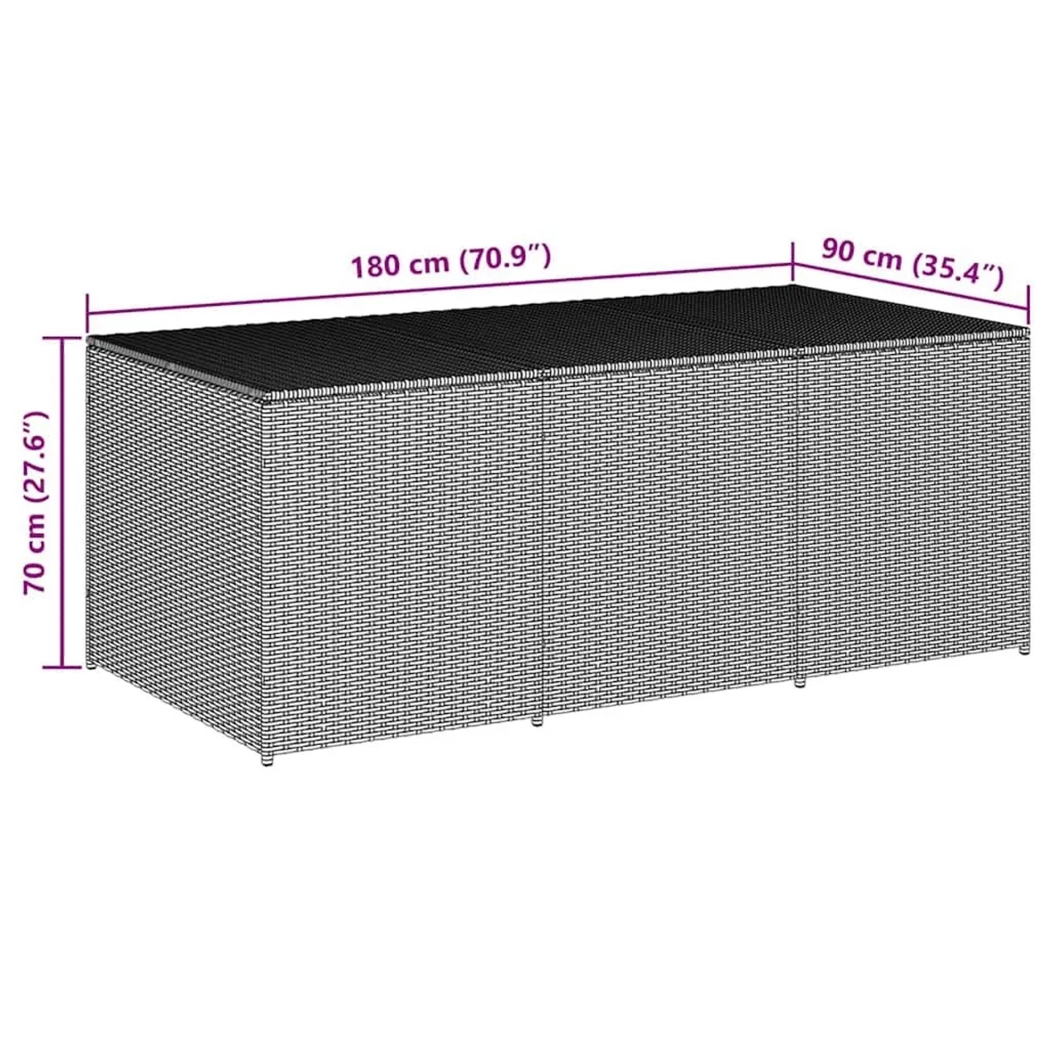furnicato Auflagenbox Poly Rattan 180 x 90 x 70 cm Grau kaufen bei OBI