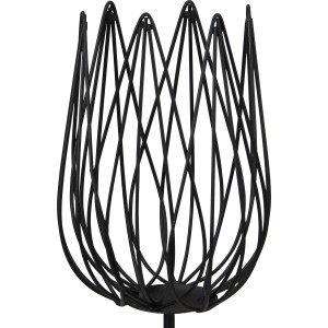 Schwarzer Gartenstecker Tulpe aus Metall, 96 cm hoch, für Beet und Pflanzkasten.